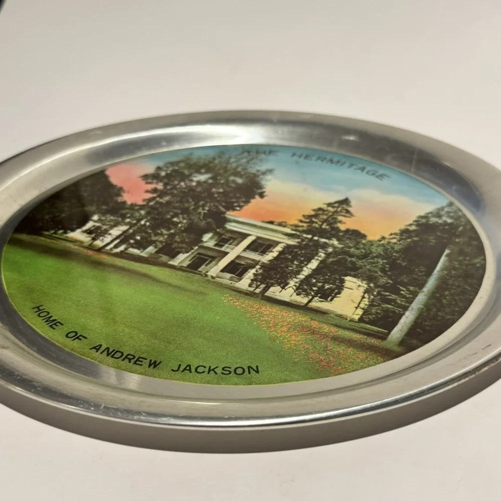 Vintage Souvenir Tin Tray of President Andrew Jackson's Home The Hermitage Tenn‎